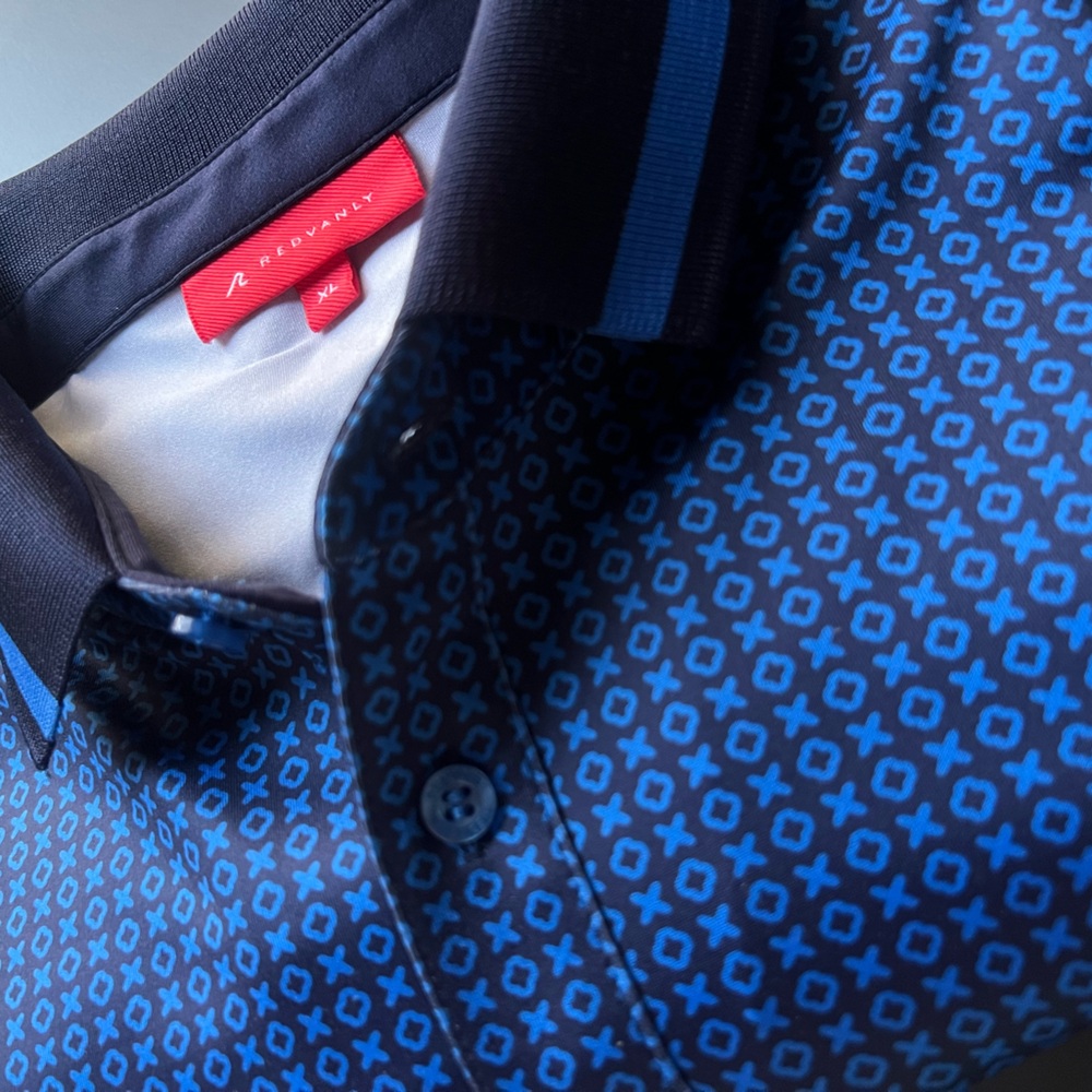 Redvanly Blue Patterned Men's Polo Shirt